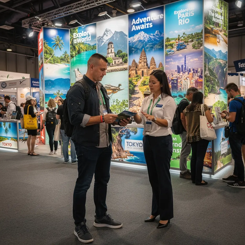 Planowanie wycieczki wojskowej z grupą turystów w malowniczej scenerii.